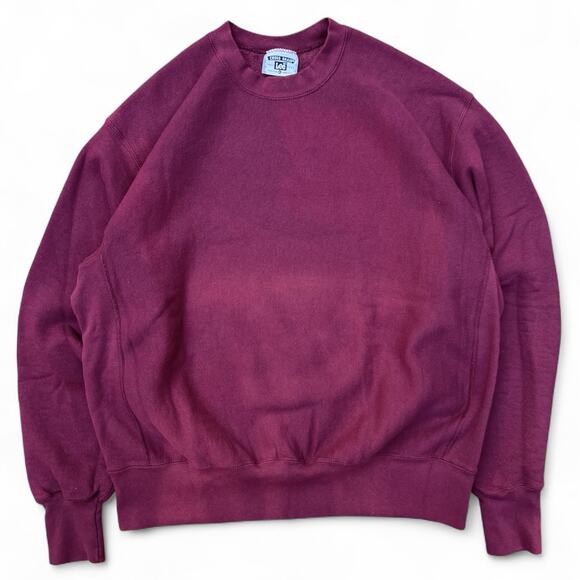 Vintage Faded Red Maroon Burgundy Lee Blank Crewneck XL Sweatshirt Essential USA - Picture 1 of 6